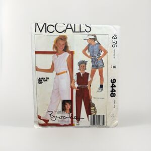McCall's 9448 Vtg 1985 Brooke Shields Girls Jumpsuit Sewing Pattern Size 10